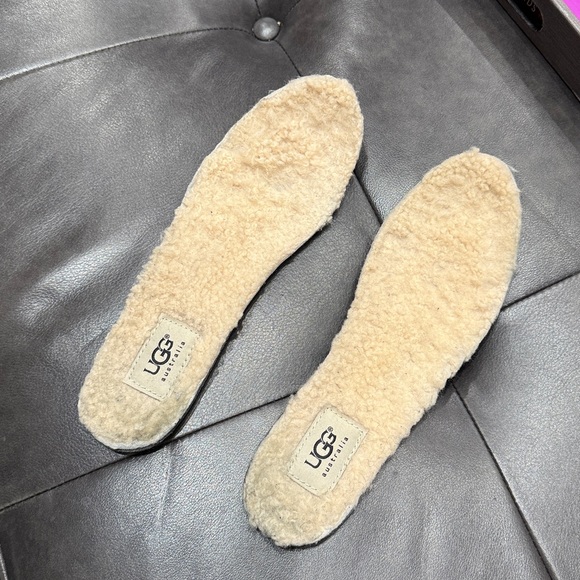 UGG Black Bellevue 1914 Leather Shearling Zip Fold Over Moto Boots Size 8 - Picture 9 of 9